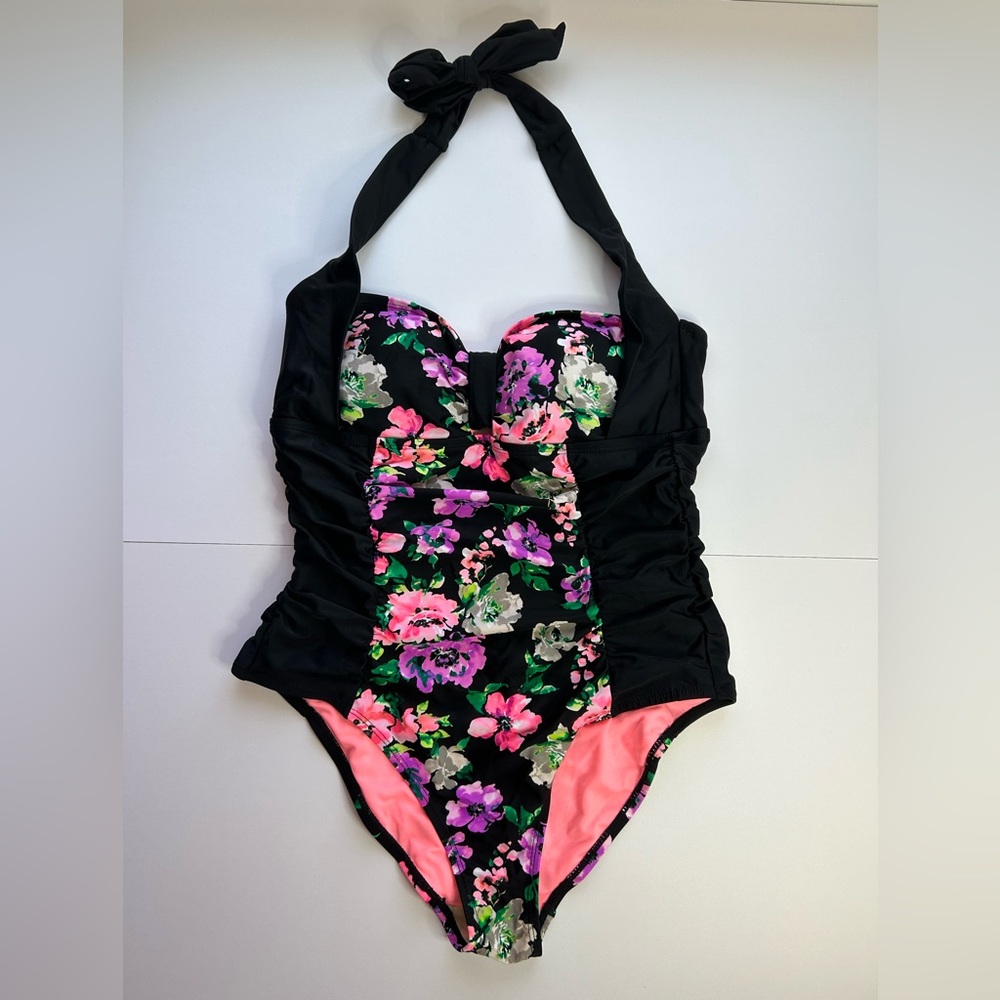 NWT Adore Me One Piece Halter Floral Bathing Suit Size 0X
